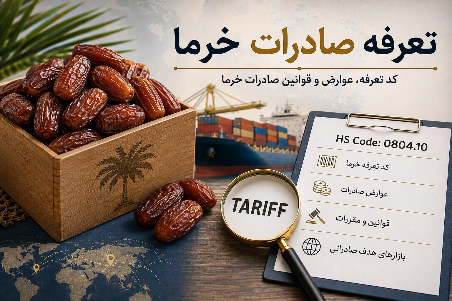 تعرفه صادرات خرما